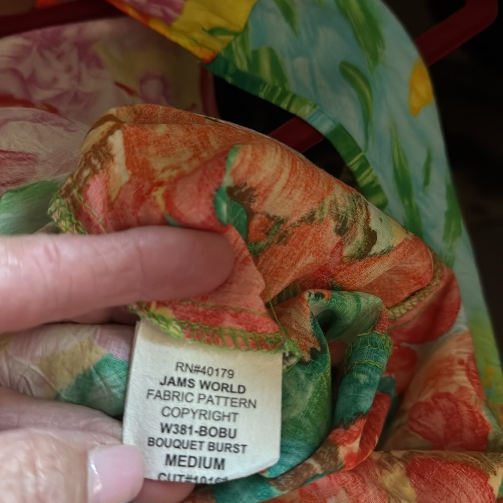 Jams World Bouquet Burst Floral Midi Dress Womens M Tropical Beach made in USA - Picture 11 of 12